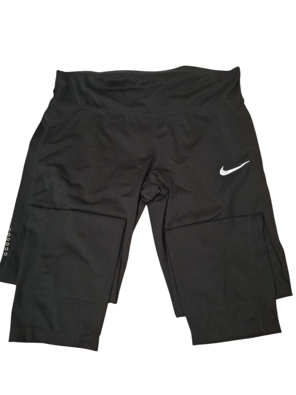 Nike Black Athletic Leggings with White Logo Detail